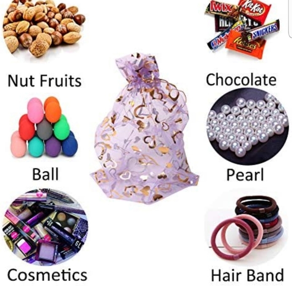 10 ct  Approx. 7.8x11.8 inch(W x L) Light Purple Organza bag with Gold H… - Picture 5 of 7